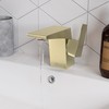 Carré Single Hole, Single-Handle, Bathroom Faucet in Brushed Gold