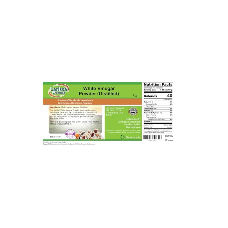 White Vinegar Powder (Distilled) (1 oz, ZIN: 518627)