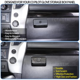 Fgtagtal Soft Carbon Fiber Co-Pilot Glove Storage Box Panel Cover Fit for Nissan Titan 2016-2023, Center Console Glove Box Panel Trim Sticker Accessories (Black)