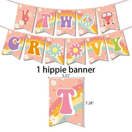 41 Hippie Party Decorations, Funky Party Decorations Including Hippie Banner, Balloons, Cupcake Decorations, Boho