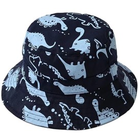 Malaxlx Infant Bucket Sun Hat Dinosaur Summer Outdoor Toddler Beach Hat for 1-2 Years Old Boys Girls