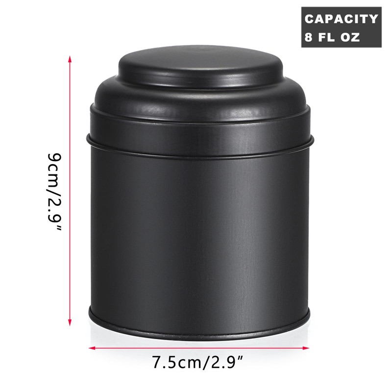 JUXYES 6 Pack Tea Tins Canister with Airtight Double Lids,