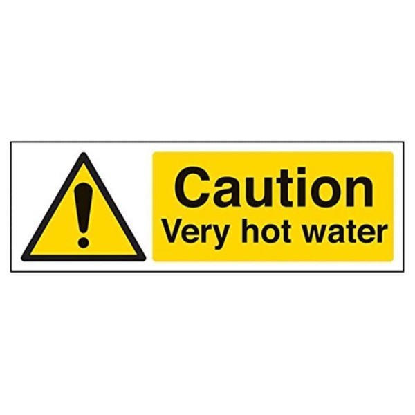 V Safety Caution Very Hot Water Warning Sign - 300mm