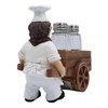 French Chef with Wheelbarrow Salt and Pepper Shaker Holder, Cute
