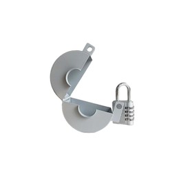 Door Knob Lockout Device (Matt Silver). Pack of 1 with a padlock. Versatile Door Knob Lock. It is a Temporary Door Lock, doubling as a Door Handle Lock Out Device. Secures Your Space without Drilling
