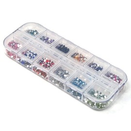 Accessotech 3000 Mix Colour Nail Art Glitter Gems Rhinestones Round Diamante Deco Decoration