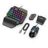 One Handed Gaming Keyboard and Mouse Combo, RGB Rainbow Backlit