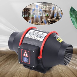 KONKENIE 4'' Inline Duct Fan 182CFM IP2X Ventilation Exhaust Fan with 8 Fan Blades 2550RPM Air Ventilation Intake Fan 40W 110V Air Circulation System for Kitchen Bathroom Office Black (11.3x6.9in)