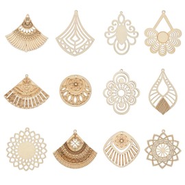 LiQunSweet 200 Pcs Mixed Styles Forest Squirrel Theme Unfinished Wood Cutout Pinecone Leaf Hedgehog Mushroom Wood Slices for DIY Printing Drawing Art Craft