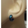 Blue CLIP-ON Huggie Hoop Gift Earrings (no piercing required) Stainless