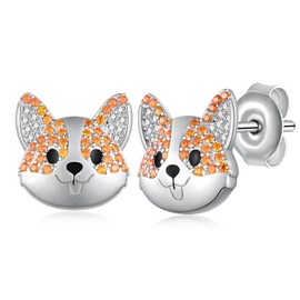 Corgi Earrings 925 Sterling Silver Dog Earrings Puppy Earrings Animal Earrings Jewelry Corgi Gifts for Corgi Lovers for Women