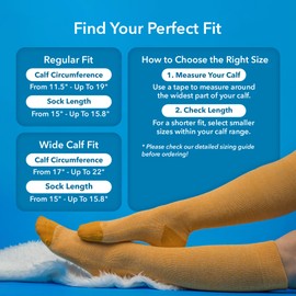 Wellow Knee High Compression Socks for Men & Women | 18-25 mmHg Made with Viscose from Bamboo | Nurses & Pregnancy Support | Relieves Swelling | Regular, LG, Black - Solids