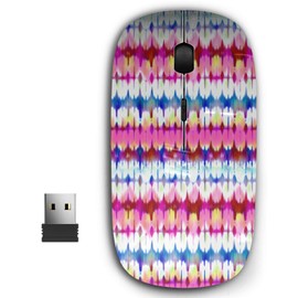 KAWAMOUSE 2.4G Ergonomic Portable USB Wireless Mouse for PC, Laptop, Computer, Notebook with Nano Receiver (Colorful Watercolor Tiedye)