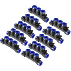 sourcing map 10pcs Inline Manifold Union Fitting 12mm(15/32") OD 5 Ways Plastic Pneumatic Push to Connect Tube Fittings Push Lock Quick Release Connectors