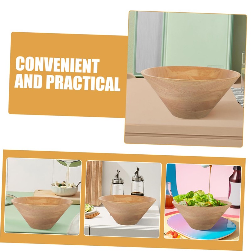ABOOFAN Large Wooden Salad Bowl Design for Easy Mixing Pouring
