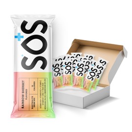 SOS SOS Hydration Electrolyte Powder Drink Mix Packets | Daily Hydration & Energy | Added Essential Vitamins | Low Sugar | 24 Servings (Rainbow Sherbet)