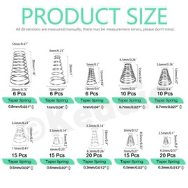 Keadic 123 Pce Conical Spring Compressed Spring Assorted Set, 304 Stainles Steel Metal Taper Conical Spring Compression Small Springs Compression,Taper Spring Release Compression Tower Spring