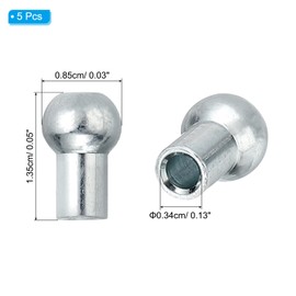 PATIKIL Cable Ball Stopper, 5pcs Gym Machine Accessories for 5mm Cable Fitness Equipment Wire Rope Port Joint Replacement Parts for Home Gym Machine, Silver