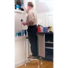 JSNY Medical Step Stool Non-Skid Steel Footstool with Handle Support