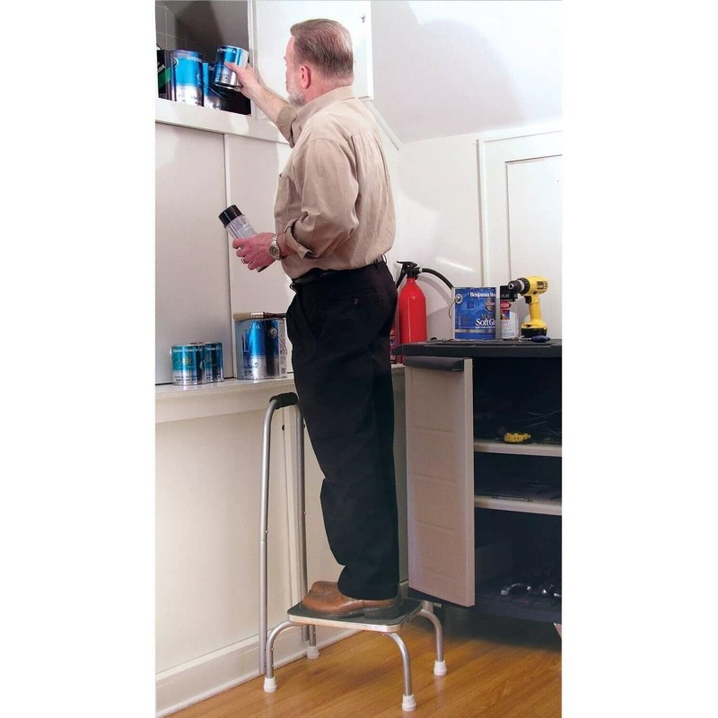 JSNY Medical Step Stool Non-Skid Steel Footstool with Handle Support
