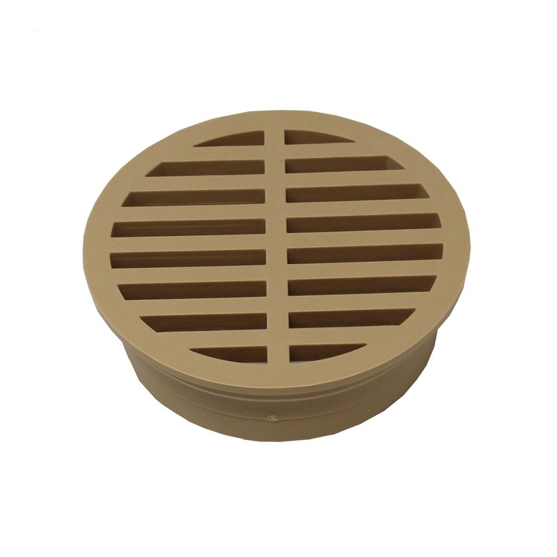 4" Outdoor Round Flat Drain Grate Cover (4, Tan)