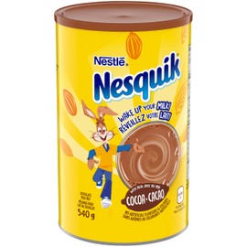 Nesquik Less Sugar Vitamin Enriched Chocolate Powder, 540g/19 oz. Canister {Imported from Canada}