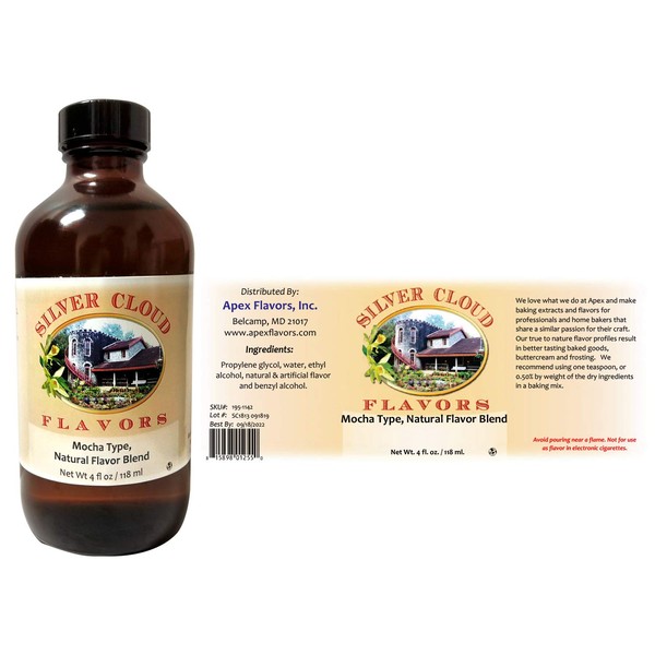 Mocha Extract, Natural Flavor Blend - 4 fl. oz. bottle