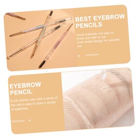 TOVINANNA 5pcs Ash Brown Eyebrow Pencil Eyebrow Makeup Tools Women Eyebrow Pencils Double-head Eyebrow Pens Hair Double Bun Eyebrow Pencils with Brush Thin Eyebrow Pencil Plastic