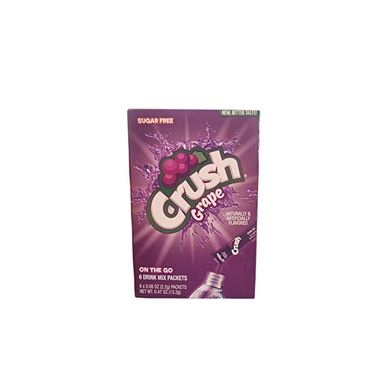 Crush Grape Caffeine/Sugar Free Hydrating On-the-Go Drink Mix Packets -