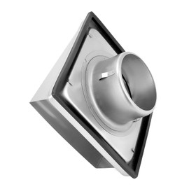 QWORK® Cowled External Air Vent Cover 100mm 4 Inch 304 Stainless Steel Grille with Backdraft Shutter for Wall & Ceiling Extractor Fan Vent