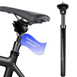 Spring-Loaded Seat Post, Diameter 31.6 mm, Seat Post Set with 350 mm, Spring Seatpost Made of Aluminium, Bicycle Seat Post Spring-Loaded for E-Bike, MTB, Downhill, Trekking, City Bike