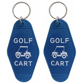 Jgrprlq 2pcs Golf Cart Keychain Blue Golf Cart Accessories for Men Golf Gifts Golfer Keychain Gifts