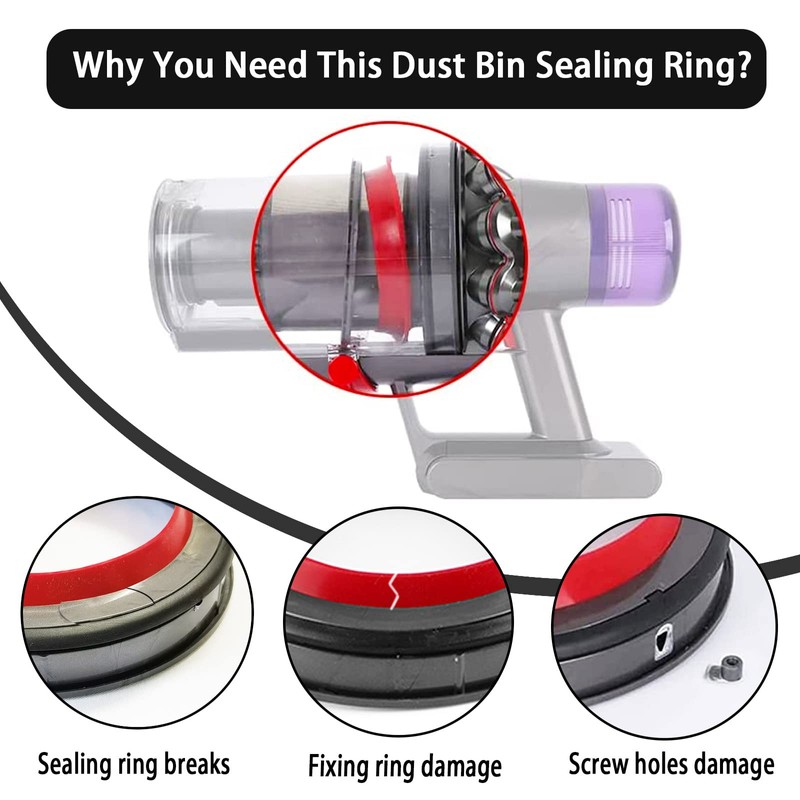 KiimSin Dust Container Upper Fixed Seal Ring Replacement for Dyson