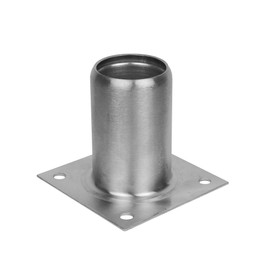 Component Hardware A18-0406-C 1-5/8 Inch x 3-1/8 Inch High Stainless Steel Leg Socket with Mounting Plate