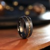 King Will 8mm Tungsten Rings Gunmetal Domed Gold Steel Wire