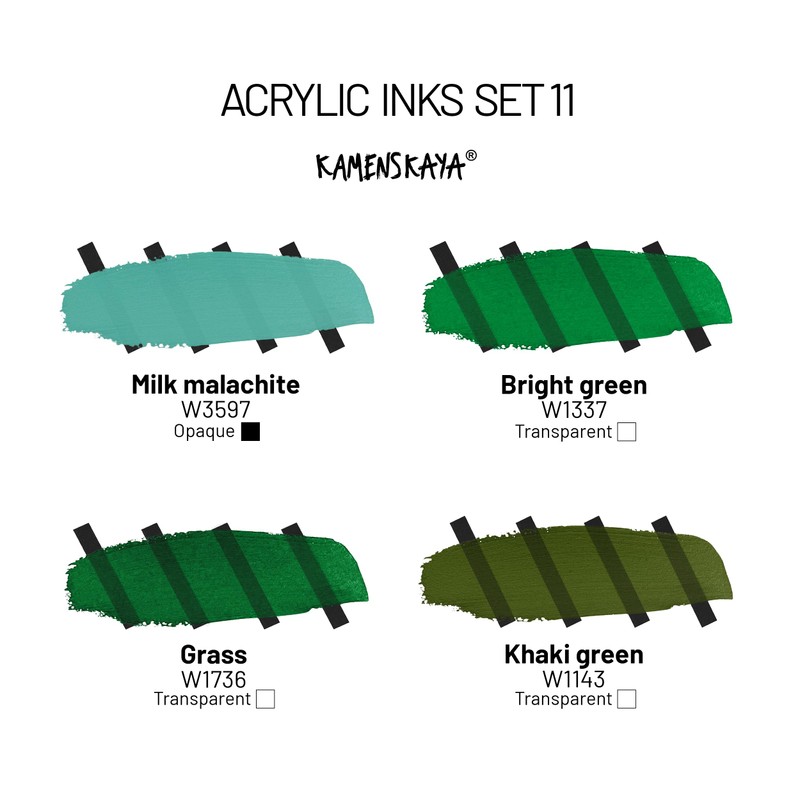 Kamenskaya Acrylic Inks for Artists - Acrylic Ink Set Colour