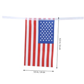 WHAMVOX 1 String American Flag Bunting Decoration Sturdy Independence Day Banner String Flags for July Celebrations Elegant Photo Props Reusable Easy to Clean