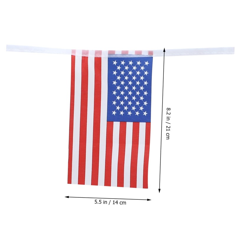 WHAMVOX 1 String American Flag Bunting Decoration Sturdy Independence Day