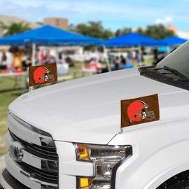 FANMATS 61863 Cleveland Browns Ambassador Car Flags - 2 Pack Mini Auto Flags, 4in X 6in, Perfect for Hood or Trunk