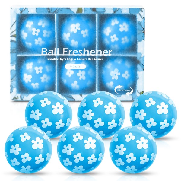SCENTORINI Sneaker Deodorizer Balls 6 Pack, Linen Scent Shoe Balls