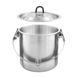 Tatonka Pot Set BC 1,4 l – Pentola alta per esterni in acciaio inox con ciotola utilizzabile, staffa per appendere, scala volumetrica e coperchio – 1,4 litri – Ø 13 x 13,5 cm