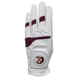 XEIRPRO Premium 4 Pack All Weather Golf Gloves for Women Worn On Left Hand for Right Handed Golfer- Comfort and Secure Fit Ultra Grip Leather Soft Flexibility (Medium, White/Burgundy)