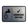Signs ByLITA Classic Framed Drinking Water Sign (Brushed Silver) -