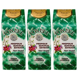 Pon Lee 3 Bottles of Brazilian Green Propolis Glycolic Extract Pon Lee - No Alcohol
