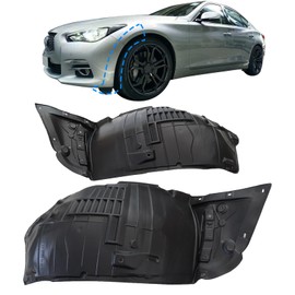 SecosAutoparts Front Left & Right Side Fender Liners Compatible with Infiniti Q50 2014-2023 Replace# 638404GA0B 638414GA0B IN1248128 IN1249128 Front Wheel Splash Liner Set