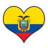 Ecuador Flag Heart - 3" Vinyl Sticker - for Car