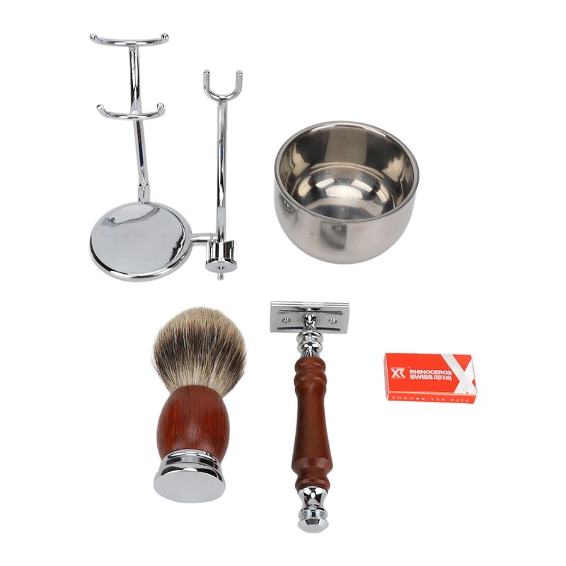 Men Shaving Care Kit with Replacement Blades Manual Beard Trimmer