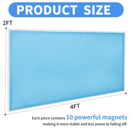 Torixqi 2pcs Fluorescent Light Covers - Light Covers for Ceiling Lights Classroom, Magnetic Light Filters for Office, Hospitals, Home 4 x 2 Feet (blue)