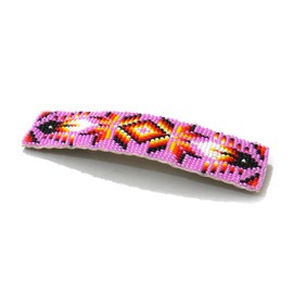 Beaded Hair Clips Native American Style Handmade Collection (Pink)