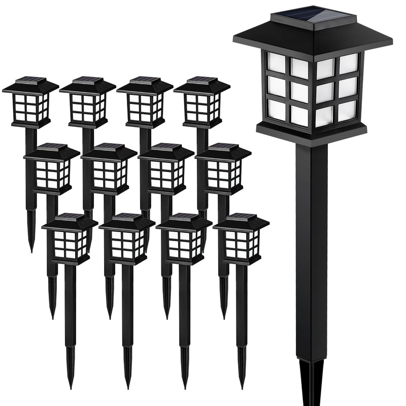 SOLPEX Solar Outdoor Lights, 12 Pack Path Lights, Walkway Light